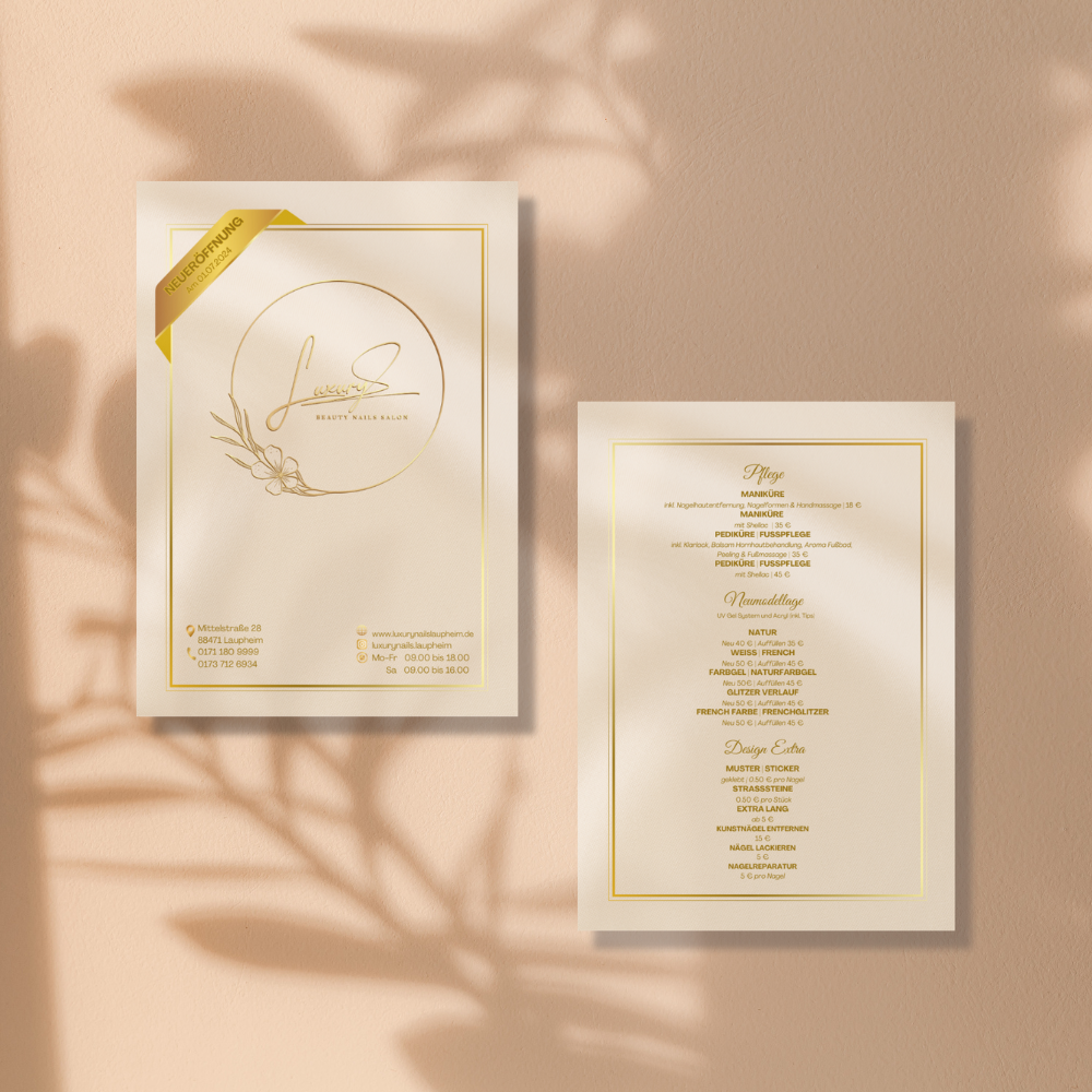 Flyer | Preisliste | Brochure für Spa, Nagelstudio, Beauty Salon