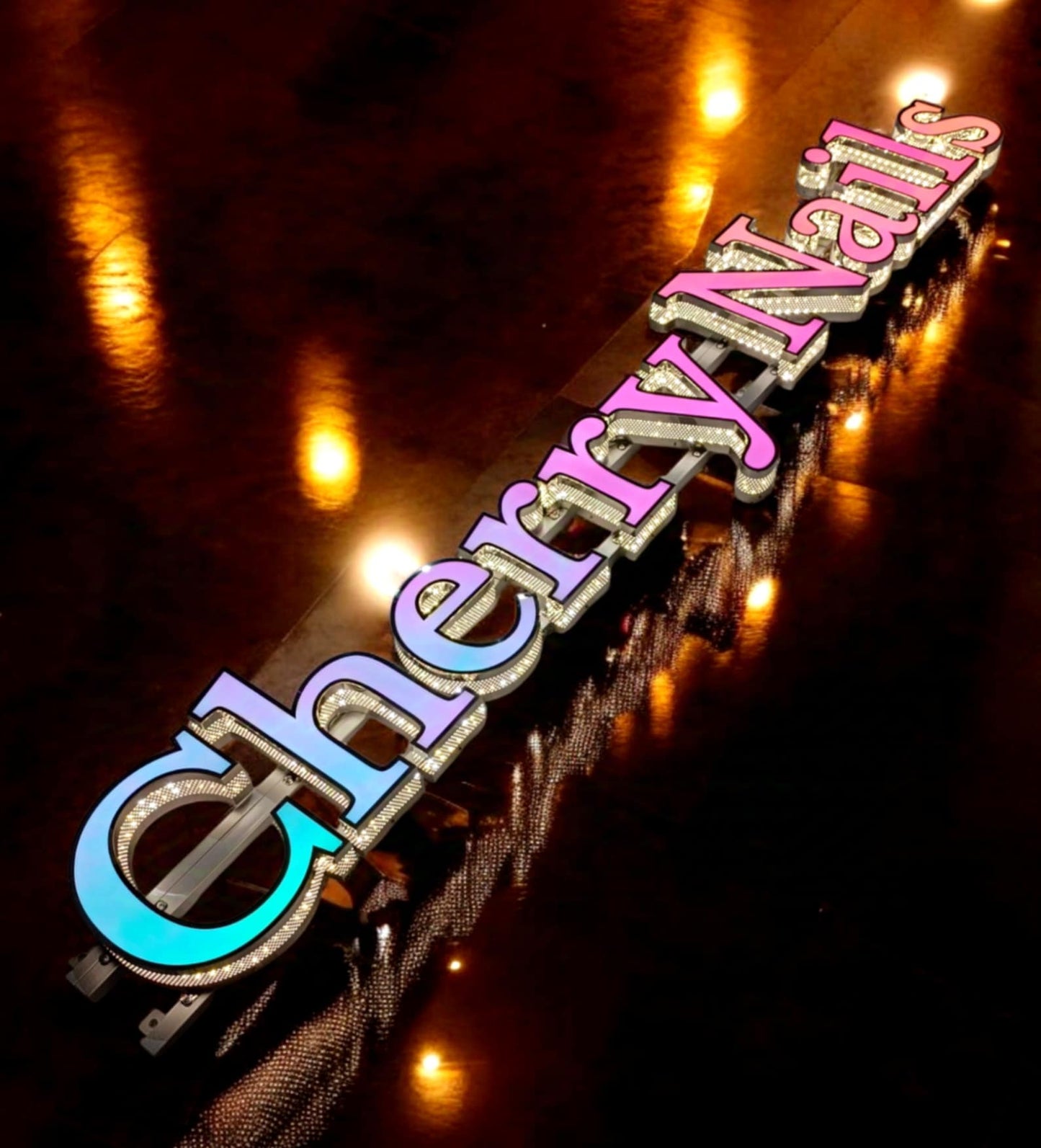 Frontlit Ombre 3D Schild, 3D LED Beschilderung, Leuchtkasten Schild, Beleuchtung Buchstaben