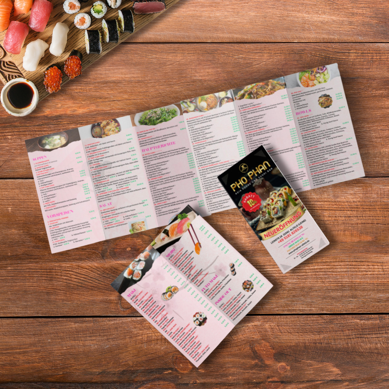 Flyer | Menü | Brochure für Restaurant, Bistro, Coffee Shop, Milktea