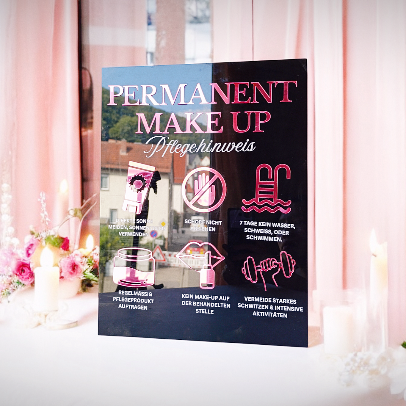 3D Permanent Makeup Pflegeschild | Schönheitsschild | Pflegehinweisschild | Aftercare guide