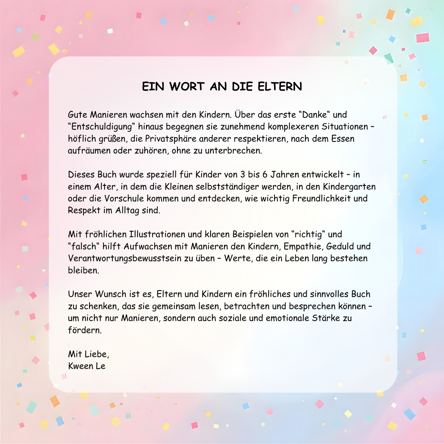 Aufwachsen m. Manieren – Teil 2 (3–6J)