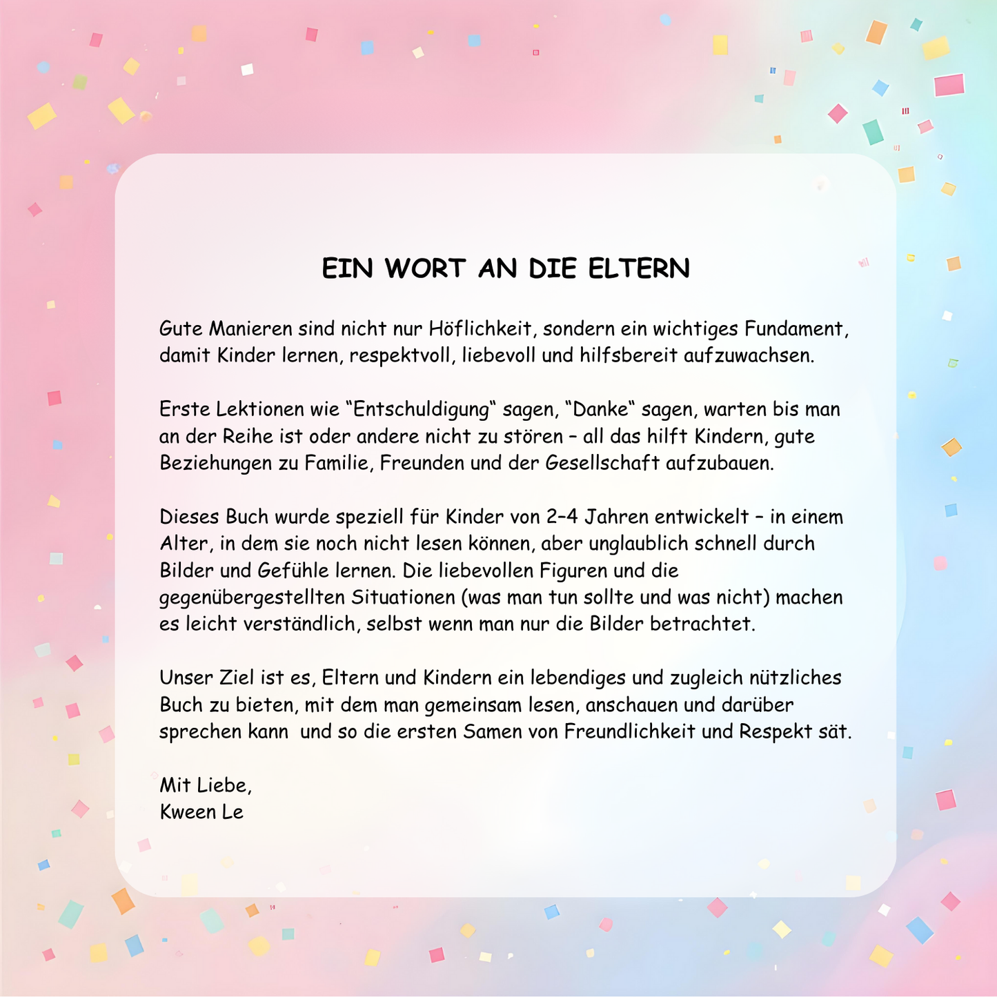 Meine ersten Manieren – Teil 1 (2–4J)