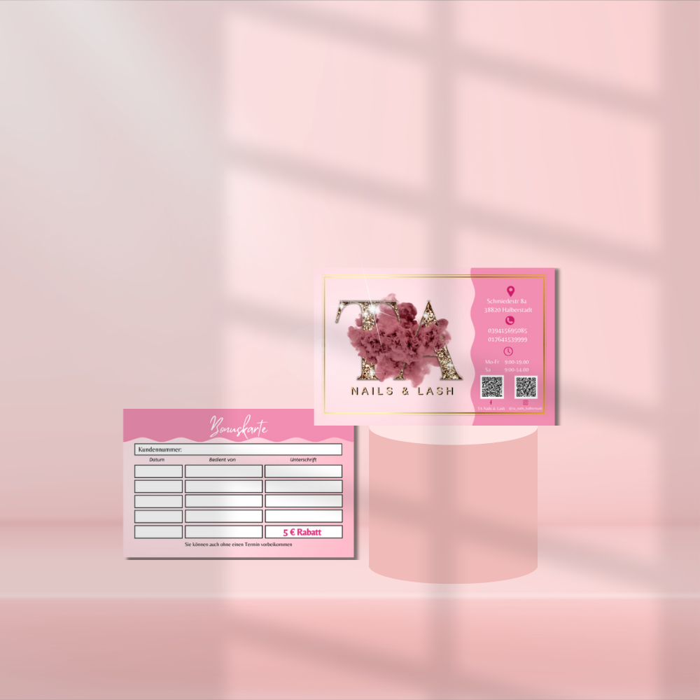 Bonus card | Visit card for spa, nail studio, beauty salon, business
