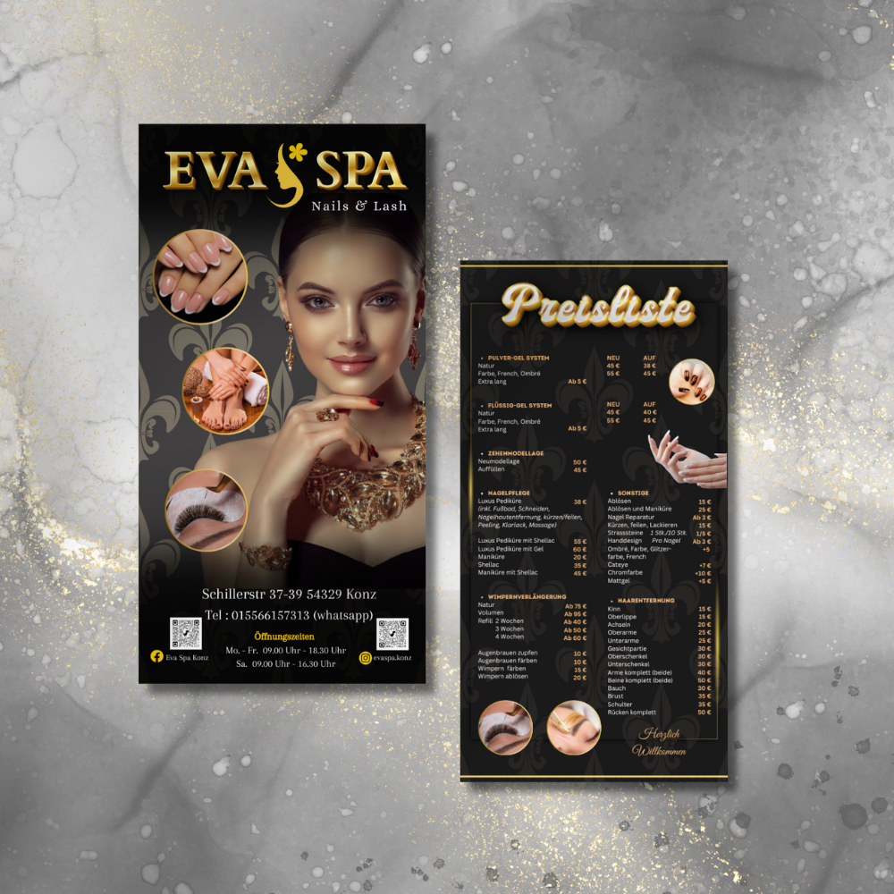 Flyer | Price list | Brochure for spa, nail studio, beauty salon