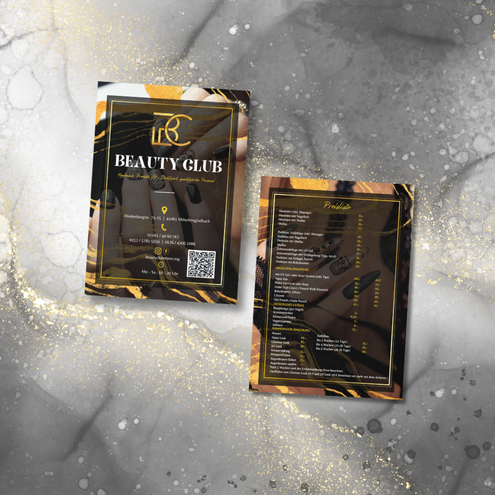 Flyer | Price list | Brochure for spa, nail studio, beauty salon