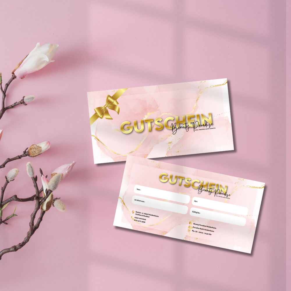 Voucher | Giftcard for spa, nail studio, beauty salon