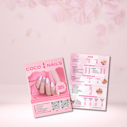 Flyer | Price list | Brochure for spa, nail studio, beauty salon