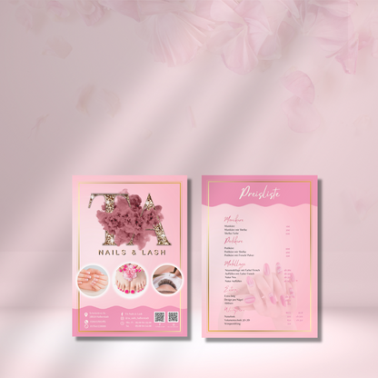Flyer | Price list | Brochure for spa, nail studio, beauty salon