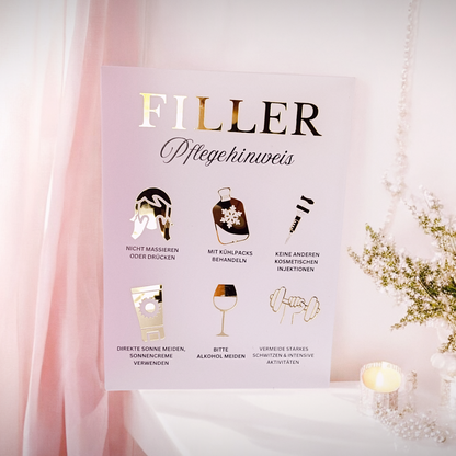 3D Filler care label | Beauty label | Care instruction label | Aftercare guide