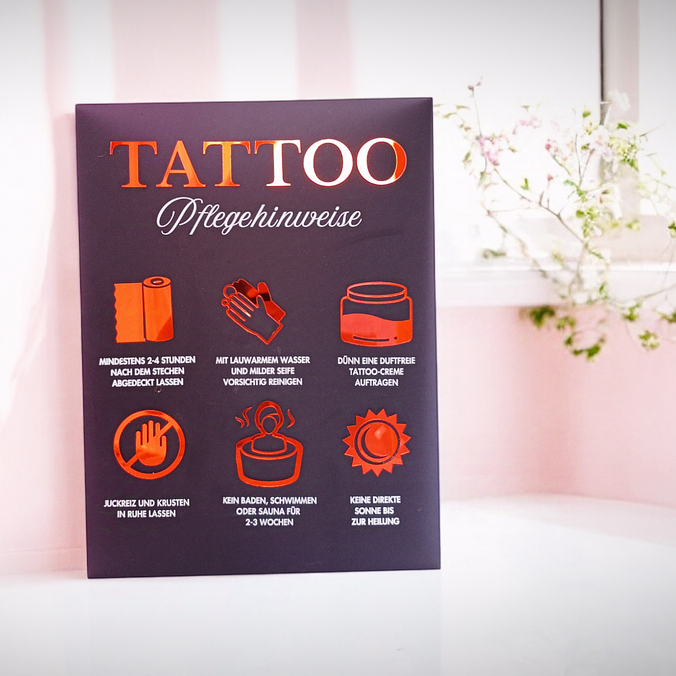 3d nail care sign | beauty sign | care instruction sign | aftercare guide