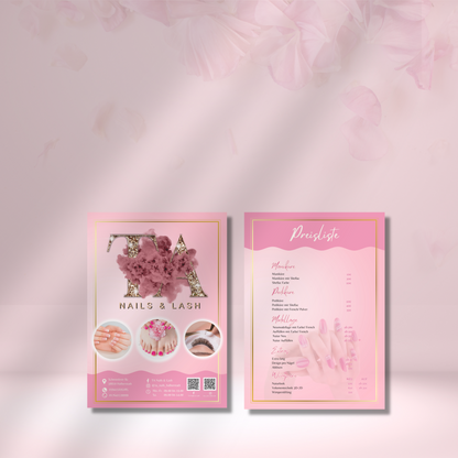 Flyer | Price list | Brochure for spa, nail studio, beauty salon