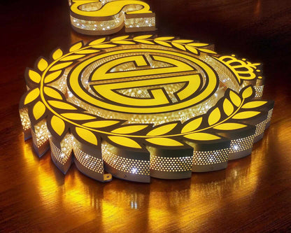 Single-sided light box 3D logo, 3D LED signage, illuminated advertising wall mounting