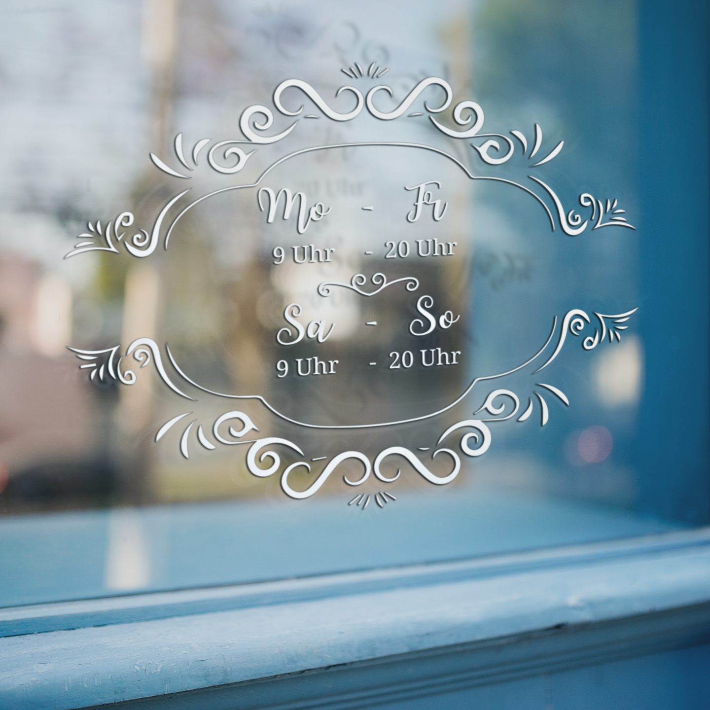 Moderne Fensteraufkleber für Öffnungszeiten – Vielfältige Farben & Stile