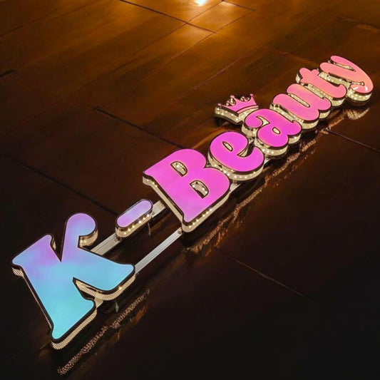 Frontlit Ombre 3D Schild, 3D LED Beschilderung, Leuchtkasten Schild, Beleuchtung Buchstaben